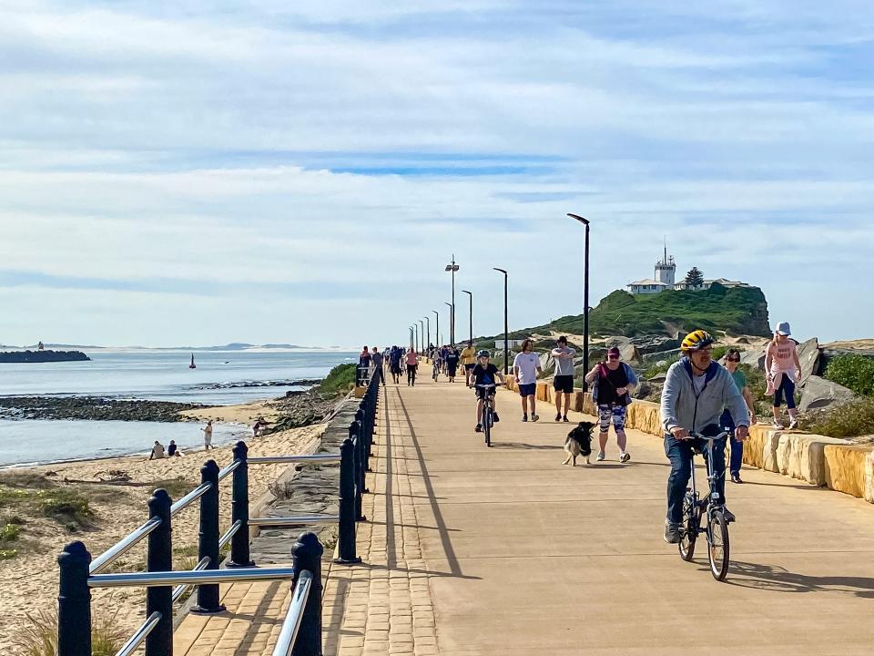 Bathers Way coastal walk near Nobbys Beach Newcastle NSW